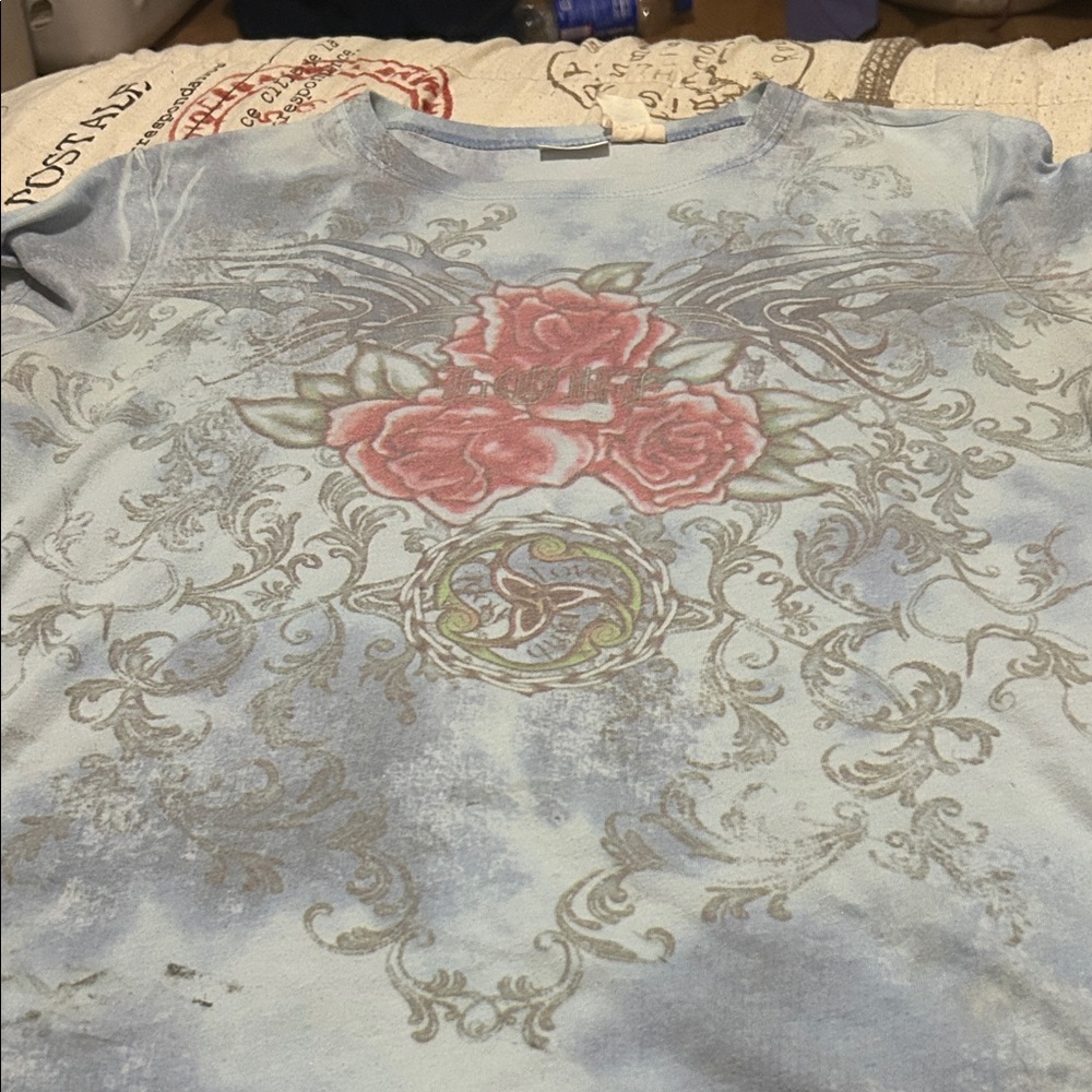No Boundaries Light Blue Crew Neck Shirt